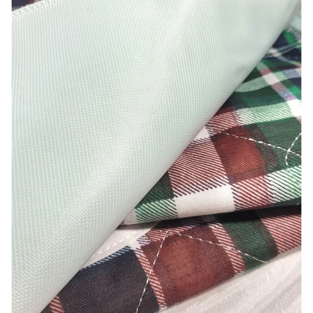 LOT: 3 Beck's Classic Waterproof Snap Closure Green Plaid Adult Bibs 18